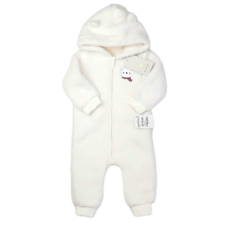 Petit Lem Unisex Ivory Bear Long Sleeve Outfit size: 9 Months
